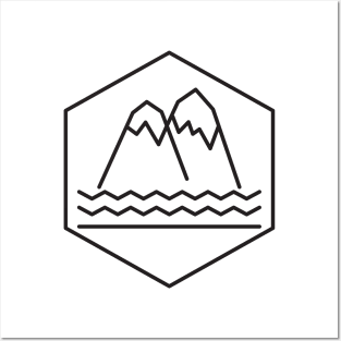 Minimalist Mountains and waves Posters and Art
